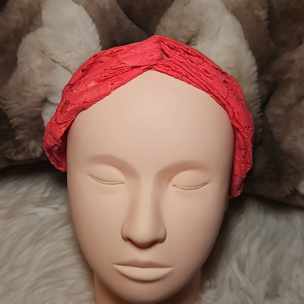 Pink Lace Twist Headband | Soft Lace Hairband | Feminine Boho Accessory